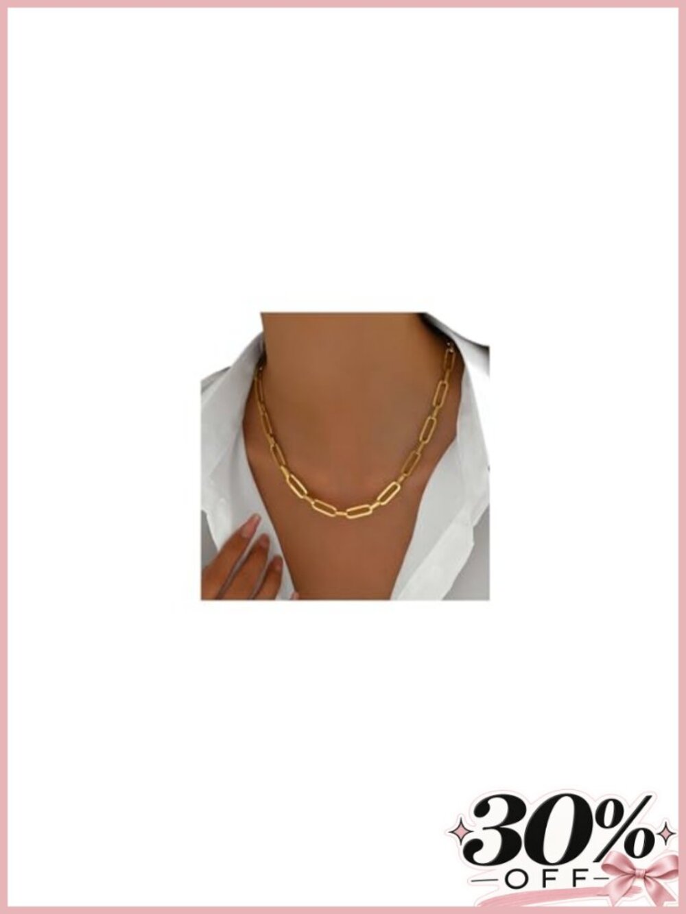 18K Gold Plated Chunky Chain Toggle Necklace for Women